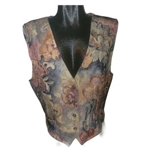 Vintage 90's Functionals Floral Patterned Vest M